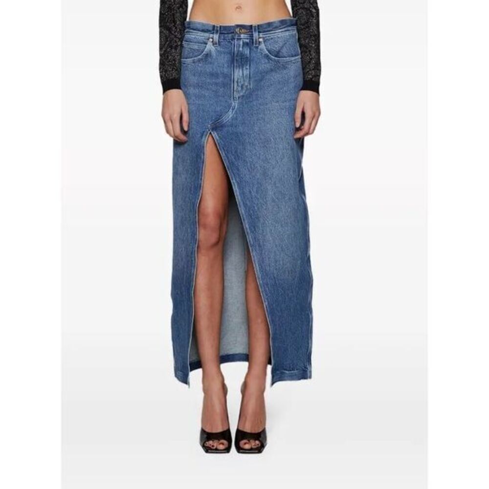 Alexander Wang Bonded Seam Crossover denim maxi skirt Size 25